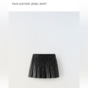 Zara faux leather jewel skirt for girls